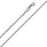14k White or Yellow Gold 1.2mm Flat Open Wheat Chain Necklace