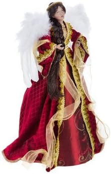 African American Christmas Angel Tree Topper With Braid