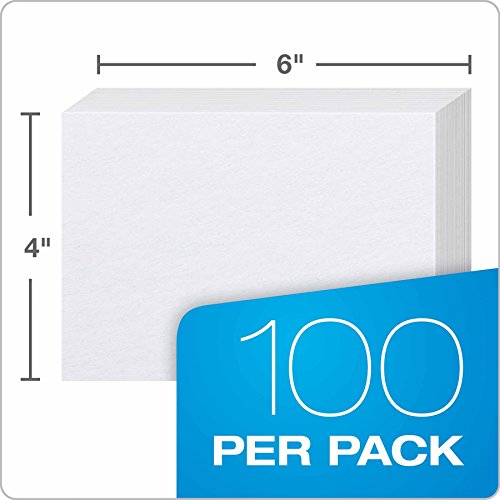 Oxford Blank Index Cards, 4 x 6 Inches, White, 10 Packs of 100 (40