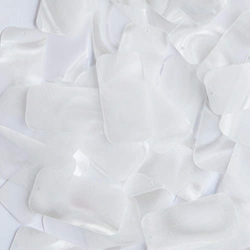 Sequin Rectangle 1.5 inches Crystal Mirage Loose Paillettes. Made in USA. Large for display, accents, applique, arts, crafts, and embellishment.