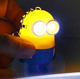 Ebuyingcity Despicable Me Minion Toy Rubber KeyChain 3D Eyes PVC Figure Flashlight w/ Sound