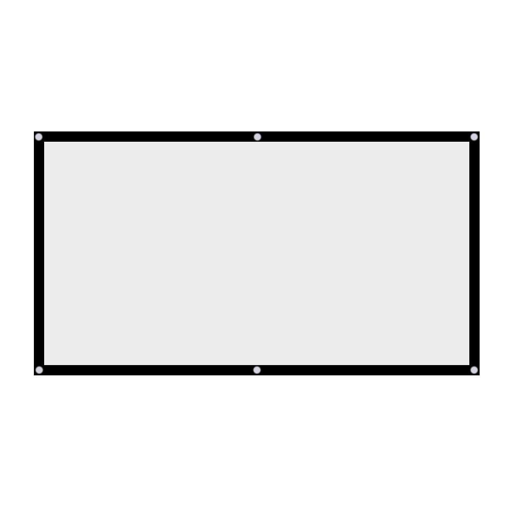 Projector Curtain,60 inch Projector Screen Portable Foldable Non-crease White Projector Curtain Projection Screen 16:9 Perfect for Indoor/Outdoor Movie Theater Open-air Cinema