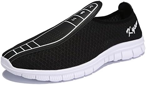 kysen Men's Running Shoes Breathable Sneakers Mesh Casual Athletic Lightweight (12, black)