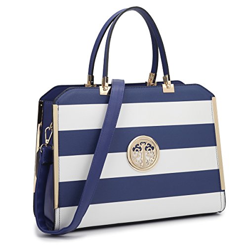 MMK collection Women Fashion Matching Satchel handbags with wallet(690-BL/WT)