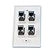 RiteAV CAT 6A 4 Port Shielded Cat6a Wall Plate 1 Gang - White