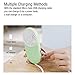 KINGRUNNING Mini Handheld Fan, Powerful Small Personal Portable Fan Speed Adjustable USB Rechargeable for Travel, 5V 900mAh, Green