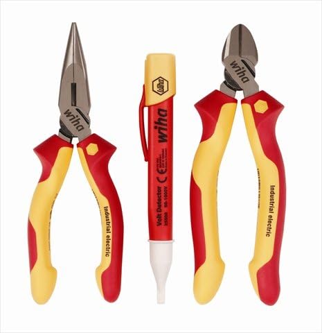 Wiha Tools 32982 Insulated Plier44; Cutters & Volt Detector - 3 Piece