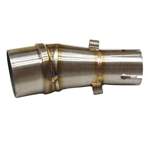 Unlimited Rider Motorcycle Exhaust Middle Pipe Stainless Steel Mid-Pipe 51mm Adapter Inlet Slip-On Connector for Kawasaki Z250 Z300 2008-2017, Ninja 300 EX300 2013-2017, Ninja 250 R EX250 08-12 250R