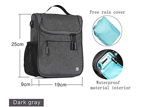 CamGo Bike Basket Bicycle Handlebar Bag Front Frame Top Tube Storage Bag Mini Shoulder/Hand Bag with Rain Cover (Grey)