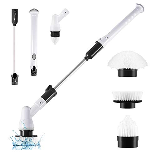Electric Spin Scrubber, 360 Cordless Rechargeable Tub and Tile Scrubber with 3 Replaceable Cleaning Brush Heads, Extension Handle and Adapter for Bathroom, Kitchen, Floor - Thumbnail 7