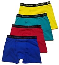 Calvin Klein Cotton Stretch Boys' Boxer Briefs (4 Pack) (Small / 6-7, Bright)