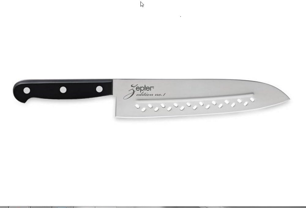 Zepter Santoku Knife, with Hollow Edge