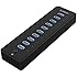 ORICO SuperSpeed 10 Port USB3.0 Hub with 36W(12V/3A) Power Adapter and VL812 Chipset for Windows and Mac - Black