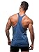 Jed North Bodybuilding Stringer Gym Tank Top Singlet Racerback, X-Large, Blue