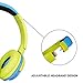 Contixo KB-300 Kid Safe Over The Ear Wireless Bluetooth LED Headphone w/Volume Limiter, Built-in Microphone, Micro SD, FM Stereo Radio (Green + Blue) - Best Gift