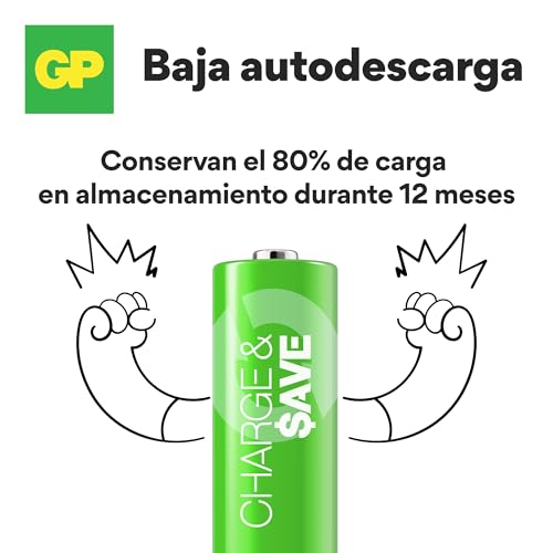 GP Pilas Recargables AAA Batteries, Paquete de 6 Pilas – Alta Capacidad, Larga Duración, Alto Rendimiento – Baterías Recargables AAA Ideales para Juguetes, Controladores, Mandos, Adornos de Navidad