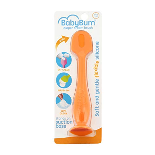 Baby Bum Brush, Original Diaper Rash Cream Applicator, Soft Flexible Silicone Brush, Unique Gift [Orange] - Thumbnail 7