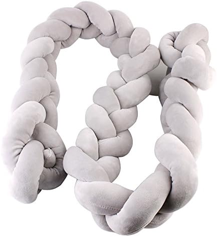 Baby Crib Bumper Knotted Braided Bumper Handmade Soft Knot Pillow Nursery Cradle Decor Newborn Gift Crib Protector