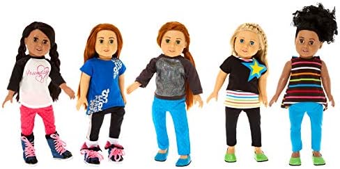 Springfield Fashion Outfit Set, Fits 18" American Girl Dolls, 9 Item: Metallic Sweatshirt, Hi-Lo, Star Set, Friendship Top & Pants, Blue Shoes, Socks, etc.
