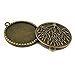 Makhry 30pcs Antique Bronze Alloy Cabochon Frame Setting Tray Pendant Mixed Tibetan Style Alloy Pendant Cabochon Bezel Settings