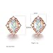 GEMSME Created white Opal 6x8mm oval Stud Earrings