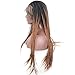 BLUPLE Micro Braided 2 Tone 1B 30 Synthetic Lace Front Wigs Heat Resistant Hair Black Root Ombre to Medium Auburn Color Lace Wig with Baby Hair for Black Women (24 inches, Micro Braided,T1B/30)
