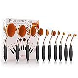 Oval Makeup Brush Set ,10 Pcs Professional Oval Toothbrush Makeup Brushes Concealer Eyeliner Blending Cosmetic Brushes Tool Set