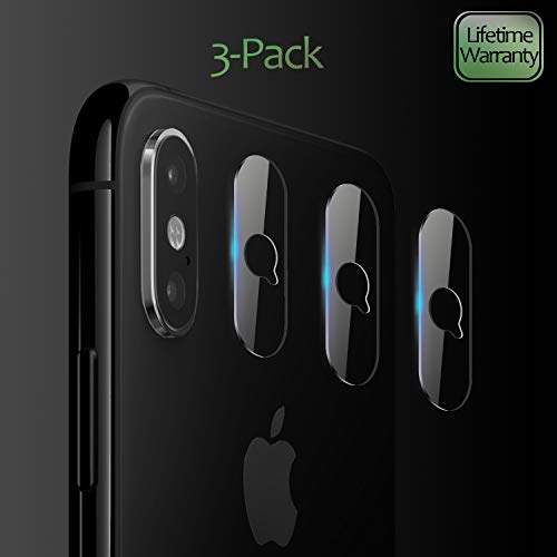 JingooBon Camera Lens Protectors Compatible with iPhone X/Xs/Xs Max [3 Pack], Ultra Thin High Definition Tempered Glass Screen Protector, Bubble-Free Anti-Scratch Super Clear for iPhone X/Xs/Xs Max