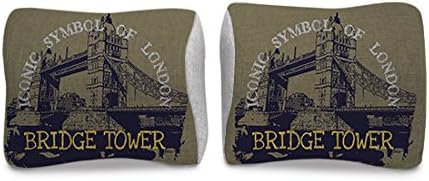 12nights Iconic Symbol of London Bridge Tower One Pair of Memory Foam Pillow For Neck, Car Pillow