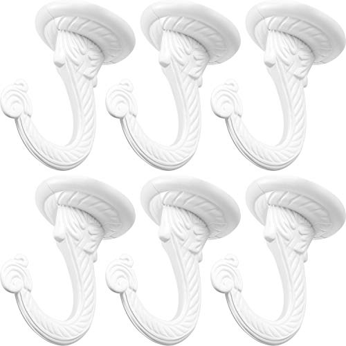 Hotop 6 Pieces Swag Ceiling Hooks Heavy Duty Swag Hanging Plants Toggle Hooks Chandeliers Wind Chimes Ornament Basket Hanger for Ceiling Installation Cavity Wall Fixing Indoor Outdoor(Large,White)