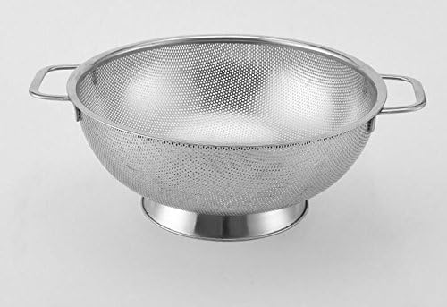 LVEM Stainless Steel Colander for Kitchen Food Washing Self-Draining Pasta Bowl Wide Grip Handles Commercial Professional Restaurant Prime Grade Quality (Φ8.85")