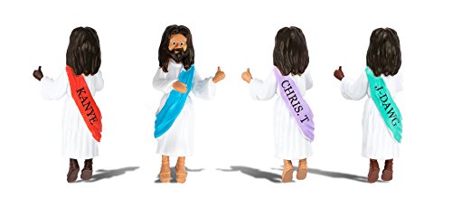 NPW Drinking Buddies Cocktail/Wine Glass Markers, 4-Count, Water Into Wine Jesus Buddies