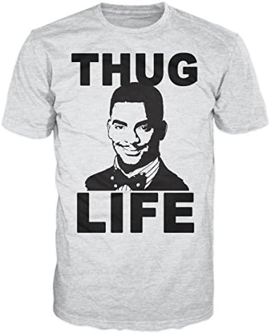 Dalesbury Thug Life Carlton Swag Funny T-Shirt (Ash Grey) (XXL)