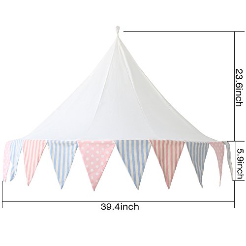 Lebze Hanging Bed Canopy Mosquito Net for Kids Baby Crib, White Kids Play Tent Indoor Outdoor Dome Princess Castle, Diameter 100cm / 39.4inch - Thumbnail 4