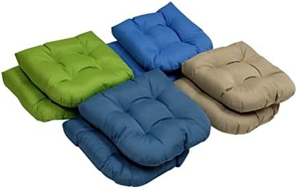 Indoor / Outdoor - Solid Seat Cushions - High Quality - Set of 2 - 19" x 19" (Green)