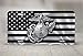 Marine Corps License Plate, USMC License Plate, Marine License Plate, USMC License Plates for Front of Car, USMC Black Flag License Plate, USMC Plate, Made in USA by Airstrike (Made of Metal)-774