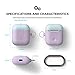 elago AirPods Duo Hang Case [Body:Lavender/TOP:Pastel Blue, Lovely Pink] - [Extra Protection] [Hassle Free][Added Carabiner] - for AirPods Case