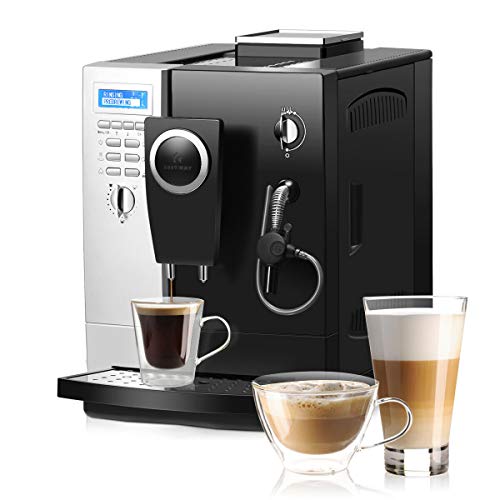 COSTWAY Super Automatic Espresso Machine, AllInOne Design, 19 Bar