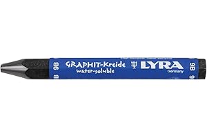 LYRA Graphite Crayons, 9B Hardness Water-Soluble, Set of 12 Crayons, Black (5630109)