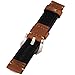 szzijia 22mm Black Brown Genuine Leather Watchband Wristwatch Watch Band Stainless Buckle
