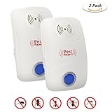 GikPal 2-Pack Ultrasonic Repeller Indoor Repellant for Mice, Mosquitos, Roaches, Spiders, Insects, & Rodents – Ecofriendly Bug
