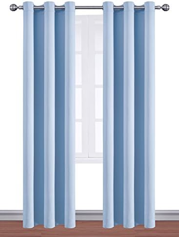 Ifblue Best Room Darkening Thermal Insulated Grommet Window Curtains -Blackout Curtains Drapes for Bedroom, Living Room, Kids Room-2 Panels 42 X 95 Inch each, Blue
