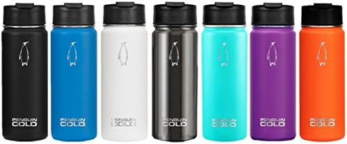Penguin Cold Insulated Water Bottle | 18oz Wide Mouth Stainless Steel Water Bottle | Coffee to Go, BPA-Free, Double-Wall Vacuum Insulated, 18/8 Stainless Steel