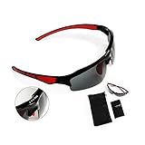 [Gift Idea] L.V.X.ING LVX543 Fashion Polarized Iridium Unbreakable Lightweight Tr90 Frame Sports Men and Women Sunglasses For Fishing Running Cycling Red/Black