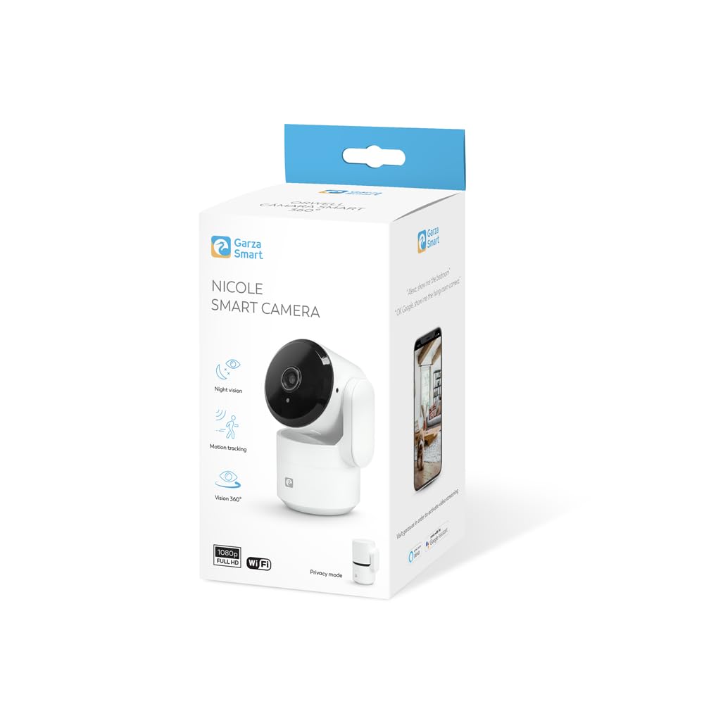 Garza - Smart - Pack 2 360º Indoor Smart IP WiFi-Überwachungskamera 2,4 GHz, 1080 HD, Nachtsicht, Bewegungserkennung, Datenschutzmodus, Fernbedienung per App. 2