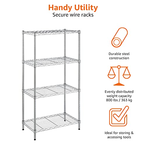 Amazon Basics 4Shelf Adjustable Storage Shelving Unit (200 Lbs Loading