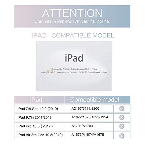 Ipad 7Th Generation Case Lalumix Ipad 10.2 Case 2019 Smart Shell Stand Cover Soft TPU Hard Back Protector with Auto Wake/Sleep for Tablet Case (Valley)