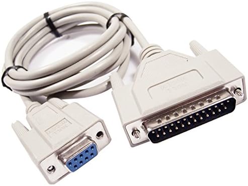Null Modem DB9F to DB25M 6ft Beige Cable PCM-1970-06 28AWG / VW-ISC / 2464