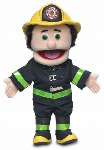 14" Fireman, Peach Male, Hand Puppet