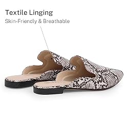 MUSSHOE Mules for Women Flats Comfortable Pointed